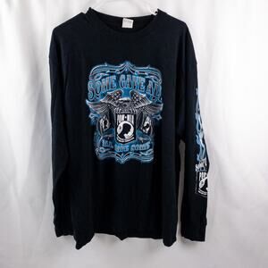 Keya POW / MIA Vintage Black Long Graphic Tee Shirt Mens XLarge